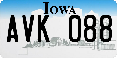 IA license plate AVK088