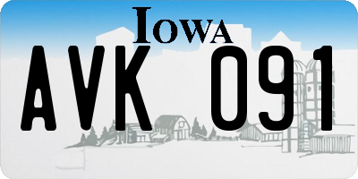 IA license plate AVK091
