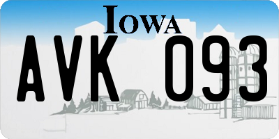 IA license plate AVK093