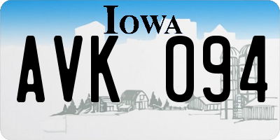 IA license plate AVK094