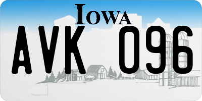 IA license plate AVK096