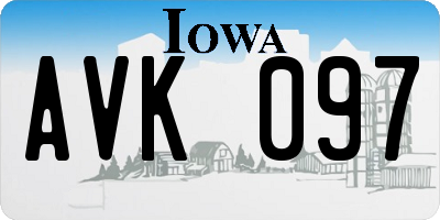 IA license plate AVK097