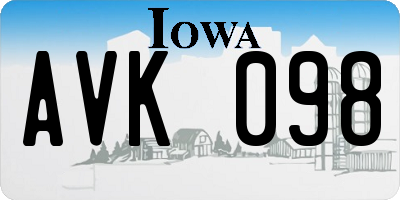 IA license plate AVK098