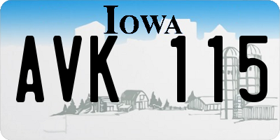 IA license plate AVK115