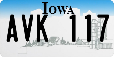 IA license plate AVK117