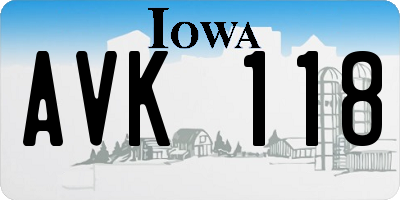 IA license plate AVK118