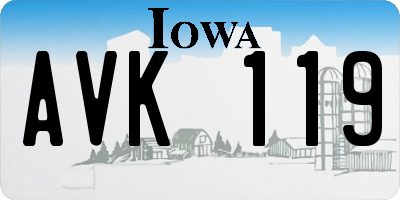 IA license plate AVK119