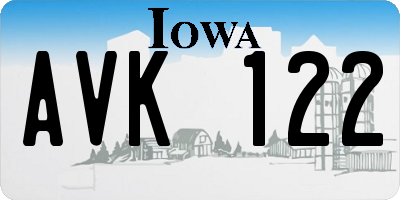 IA license plate AVK122