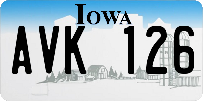 IA license plate AVK126