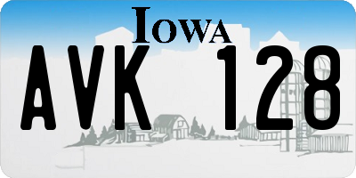 IA license plate AVK128