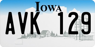 IA license plate AVK129