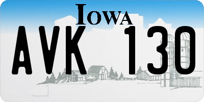 IA license plate AVK130