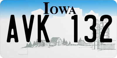 IA license plate AVK132