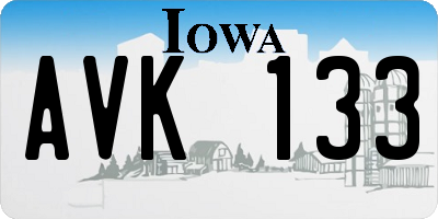 IA license plate AVK133