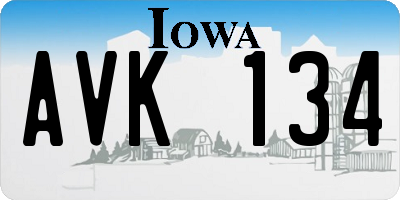 IA license plate AVK134