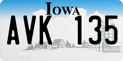 IA license plate AVK135