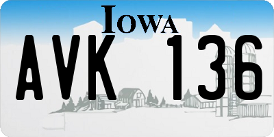IA license plate AVK136