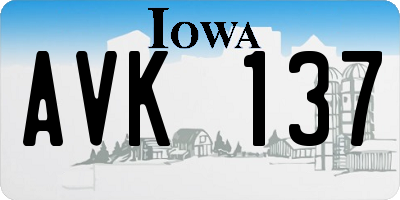 IA license plate AVK137
