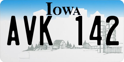 IA license plate AVK142