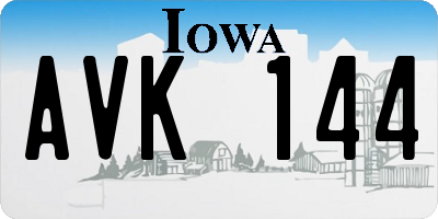 IA license plate AVK144