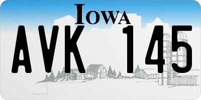 IA license plate AVK145