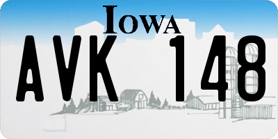 IA license plate AVK148