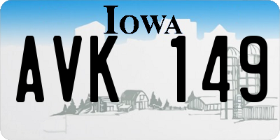 IA license plate AVK149