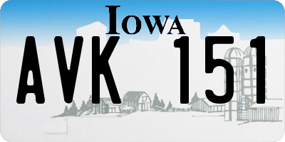 IA license plate AVK151