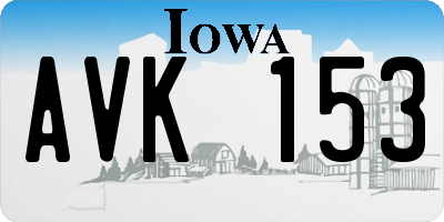IA license plate AVK153