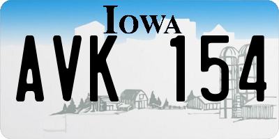 IA license plate AVK154