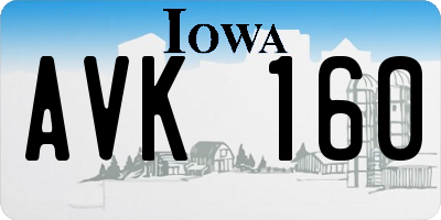 IA license plate AVK160