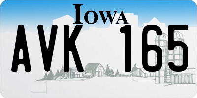 IA license plate AVK165