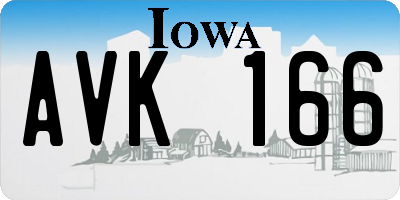 IA license plate AVK166