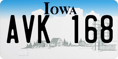 IA license plate AVK168