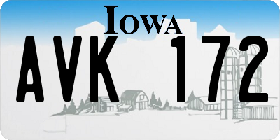 IA license plate AVK172