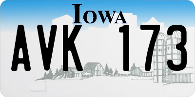 IA license plate AVK173