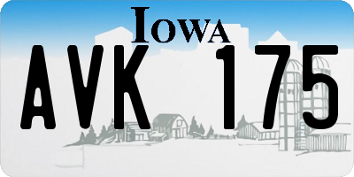 IA license plate AVK175
