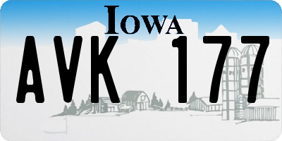 IA license plate AVK177