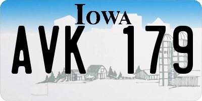 IA license plate AVK179
