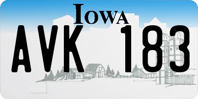 IA license plate AVK183