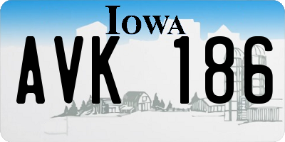 IA license plate AVK186