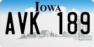 IA license plate AVK189