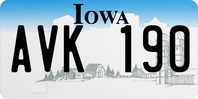 IA license plate AVK190