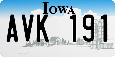 IA license plate AVK191