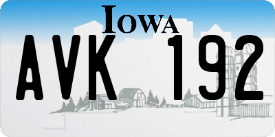 IA license plate AVK192