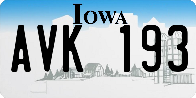 IA license plate AVK193