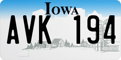 IA license plate AVK194