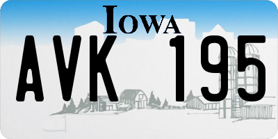 IA license plate AVK195
