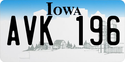 IA license plate AVK196