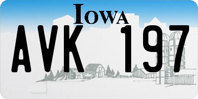 IA license plate AVK197